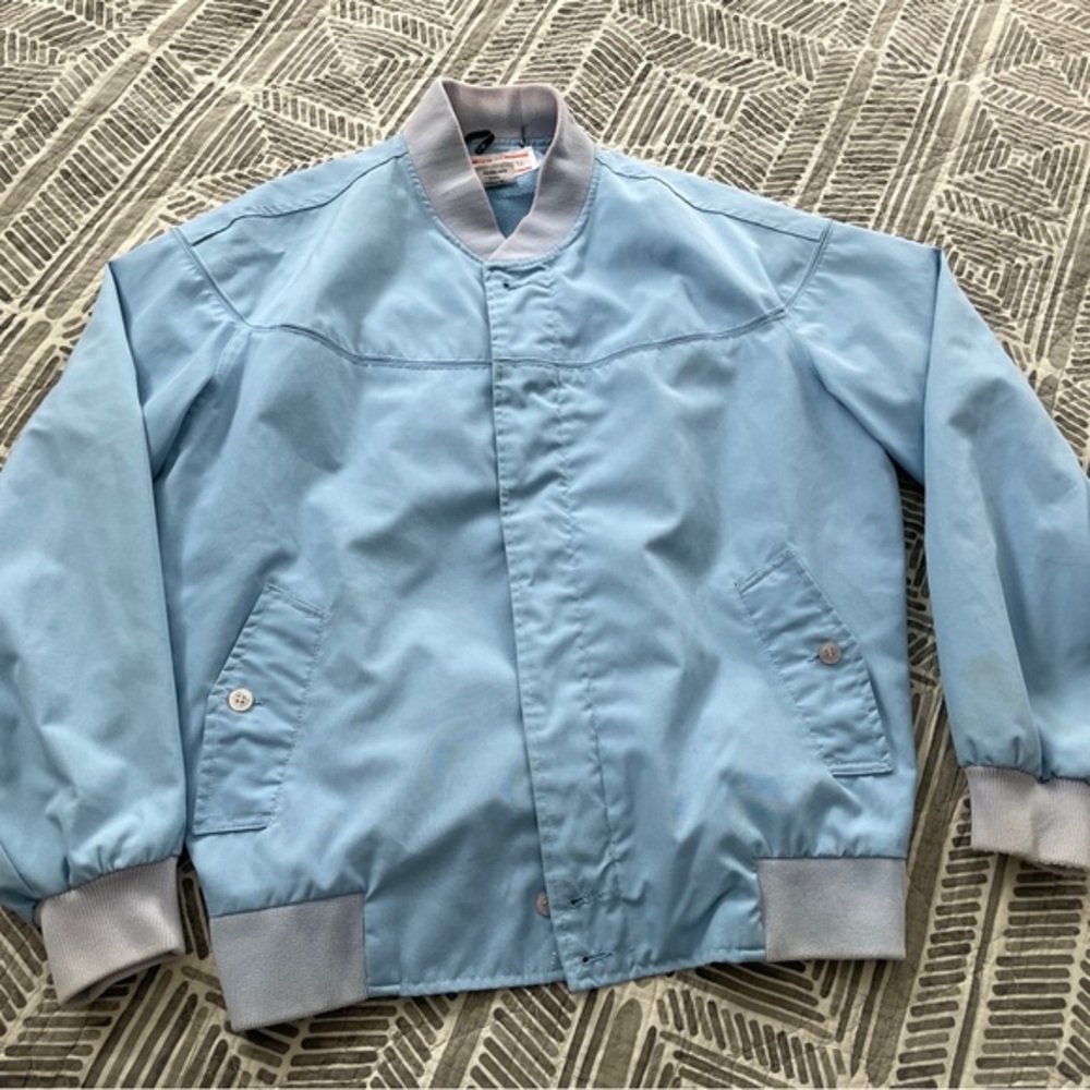 Mervyn’s men’s collection Baby blue air vent bomber jacket